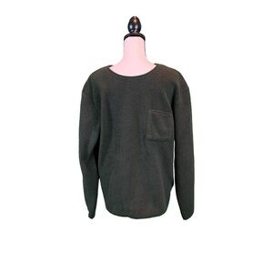 Selected Homme Dark Green 100% Polyester Fleece Crew Neck Pullover - Medium